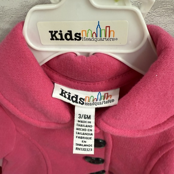 Kids Hwadquarters Girls 3/6M Pink Heart polkadot 3 Pc Jacket, Top & Legging Set - Picture 3 of 7